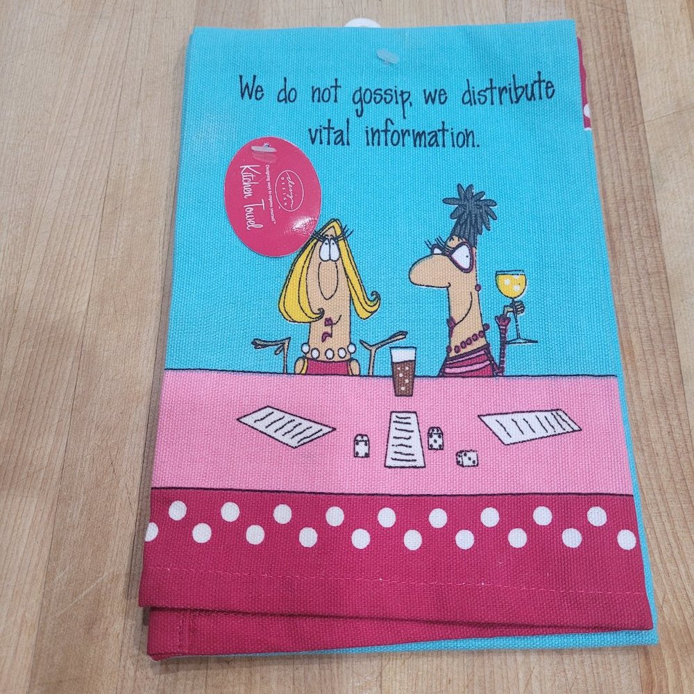 We Do Not Gossip Decorative Cotton Hand Towel NWT